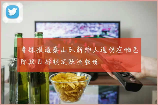 鲁媒报道泰山队新帅人选仍在物色阶段目标锁定欧洲教练